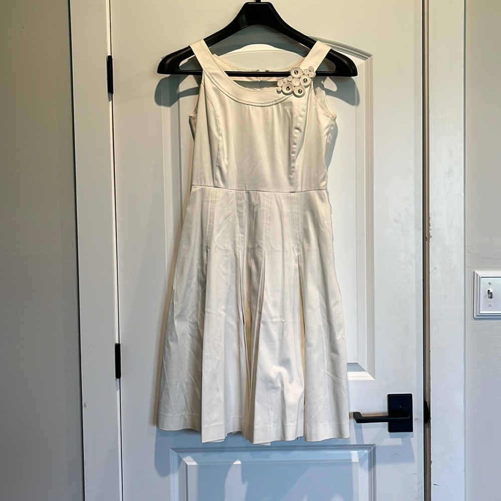 White Sleeveless A-line dress
